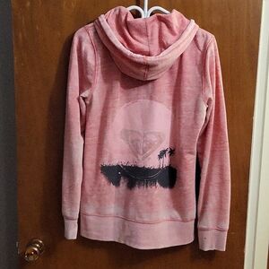 Roxy Zipp-up Pink Hoodie Size L